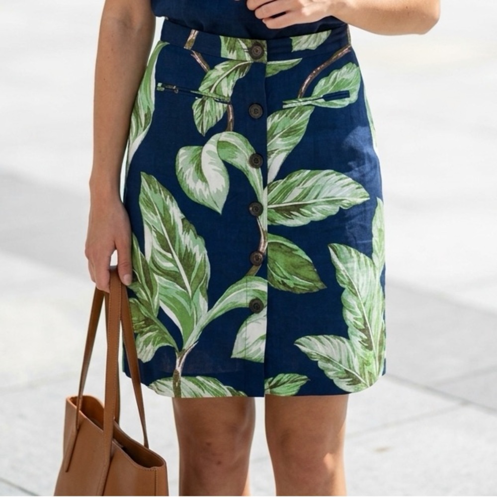 Ann Taylor coastal linen tropical Skirt